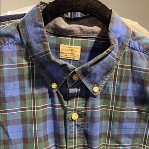 J. CREW men’s large plaid button down shirt